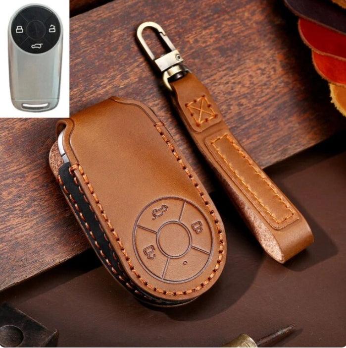 Leather Key Case Cover Shell Fob for GWM Ora EV Good Cat（03） - HOT GWM